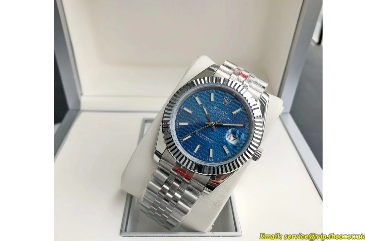 Blue Flt GDF Textured Datejust Jub 41mm MY8215 SS SS 126334 0226